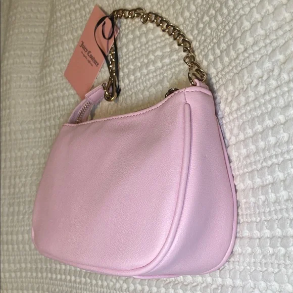 NWT Juicy Couture Hot Pink & Baby pink wristlet with Chain Strap & rhinestones 💞 - Picture 4 of 11